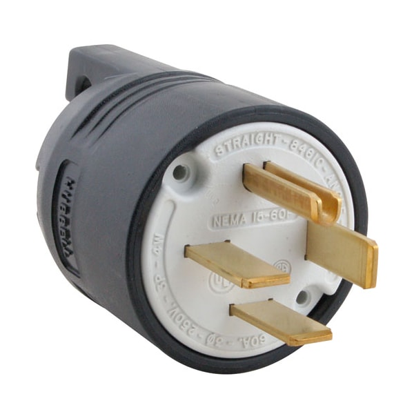 Plug, Straight , 4 Prong, 250V, 60A